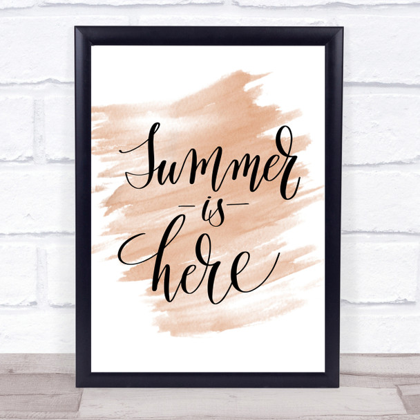 Summer Is Here Quote Print Watercolour Wall Art