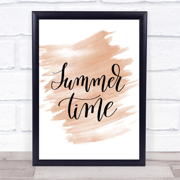 Summertime Quote Print Watercolour Wall Art