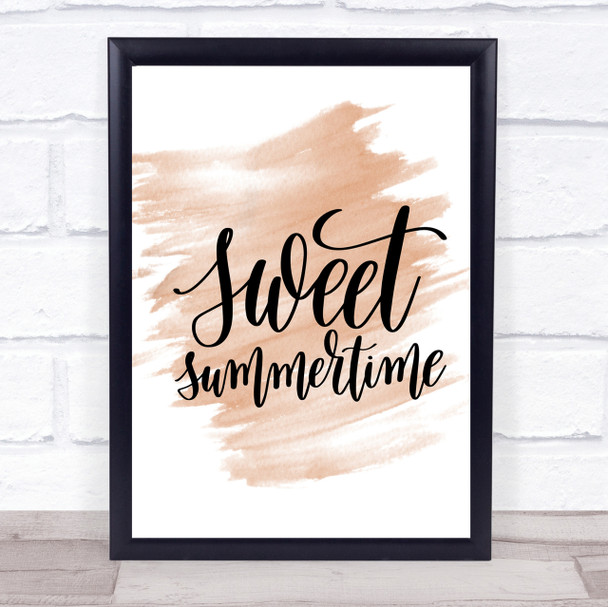 Sweet Summertime Quote Print Watercolour Wall Art