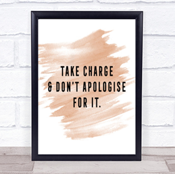 Take Charge Quote Print Watercolour Wall Art