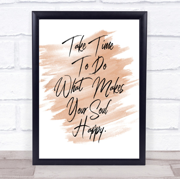 Take Time Quote Print Watercolour Wall Art