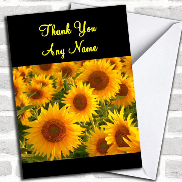 Beautiful Sunflowers Personalized Thank You Card