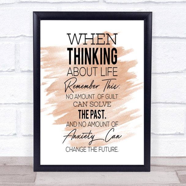 Thinking About Life Quote Print Watercolour Wall Art