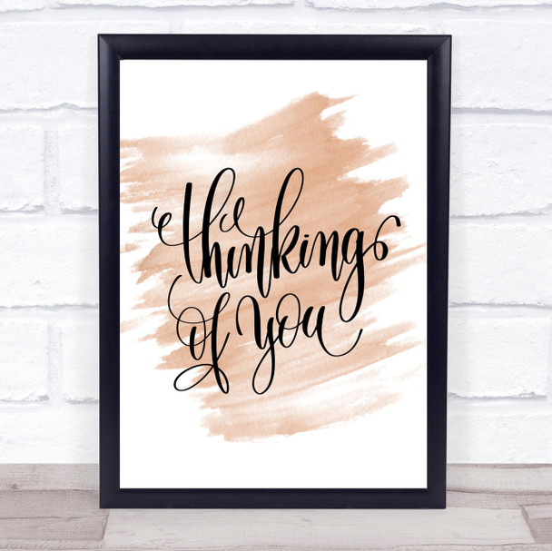 Thinking Of You Quote Print Watercolour Wall Art