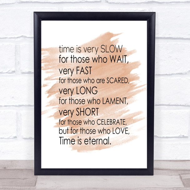 Time Eternal Quote Print Watercolour Wall Art