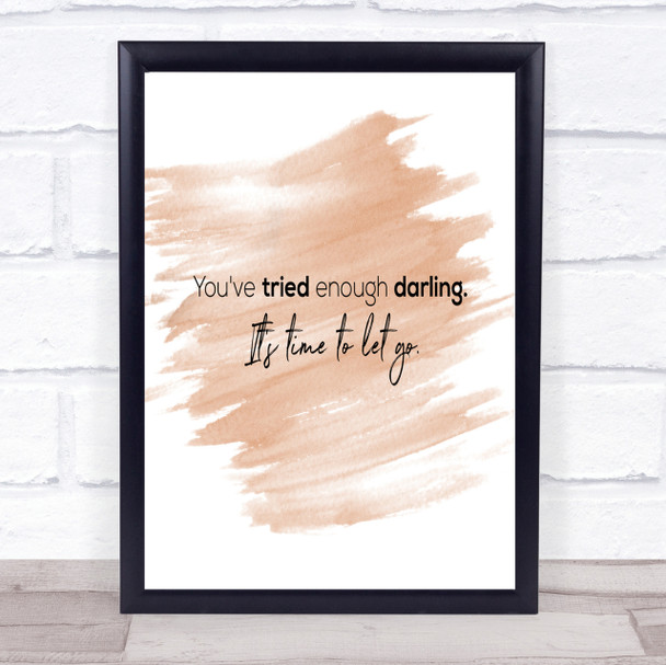 Time To Let Go Quote Print Watercolour Wall Art