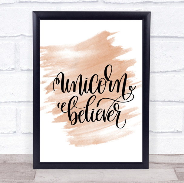 Unicorn Believer Quote Print Watercolour Wall Art