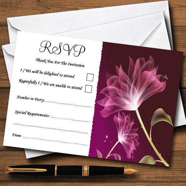 Purple Flower Stunning Personalized RSVP Cards