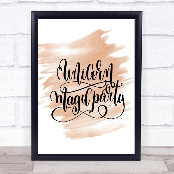 Unicorn Party Quote Print Watercolour Wall Art