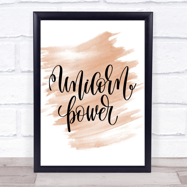 Unicorn Power Quote Print Watercolour Wall Art