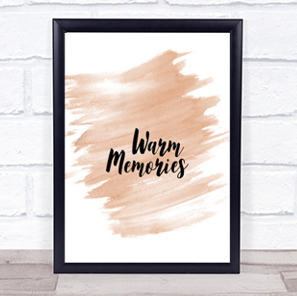 Warm Memories Quote Print Watercolour Wall Art