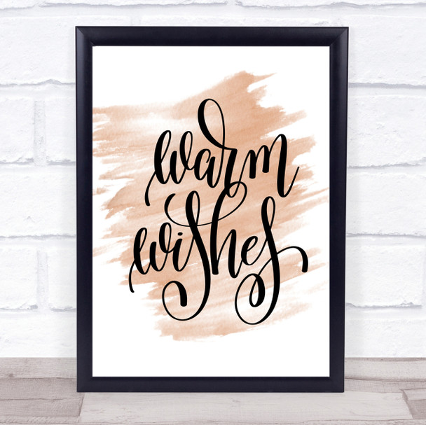 Warm Wishes Quote Print Watercolour Wall Art