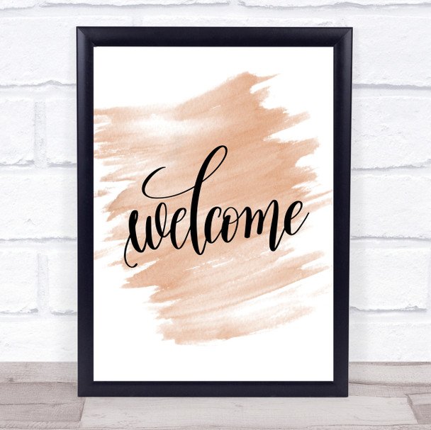 Welcome Quote Print Watercolour Wall Art