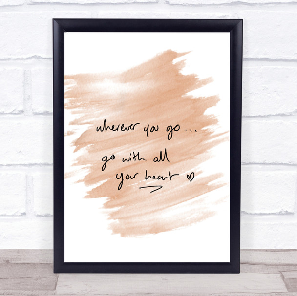 Wherever You Go Quote Print Watercolour Wall Art Wherever You Go Quote Print Watercolour Wall Art