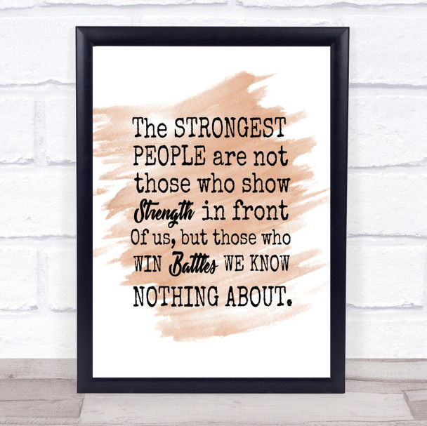 Win Battles Quote Print Watercolour Wall Art