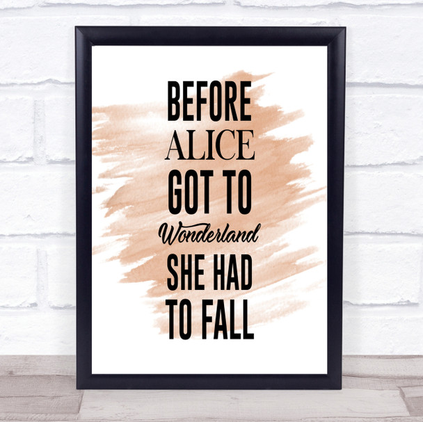 Wonderland Quote Print Watercolour Wall Art