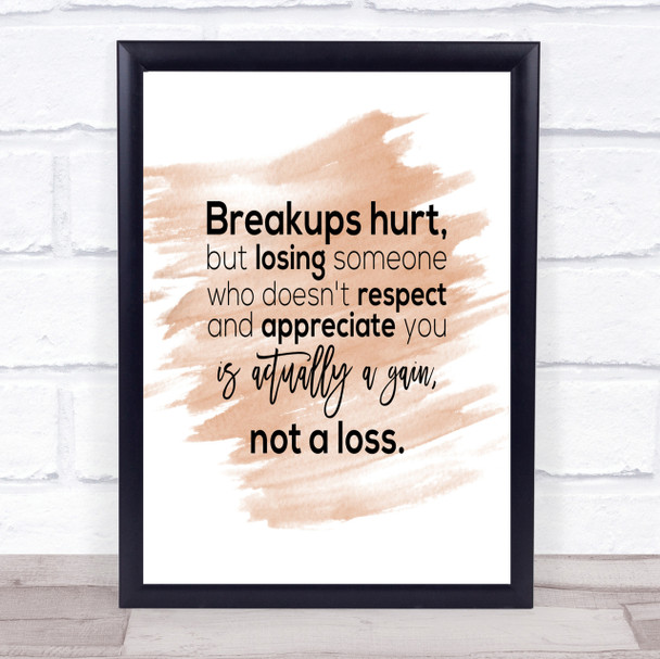 Breakups Hurt Quote Print Watercolour Wall Art