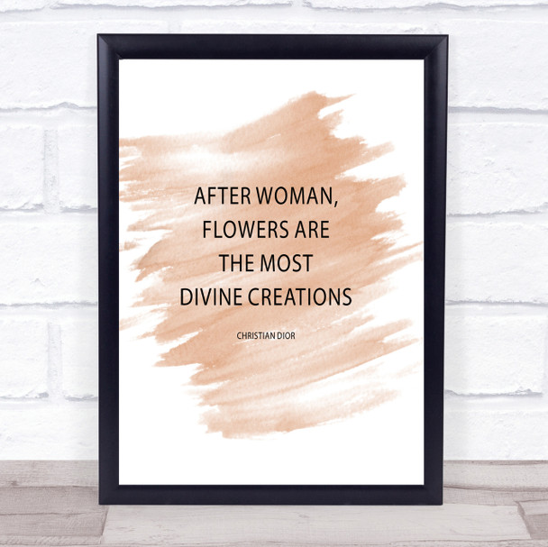 Christian Dior Flowers Quote Print Watercolour Wall Art