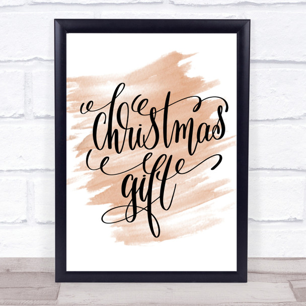 Christmas Gift Quote Print Watercolour Wall Art