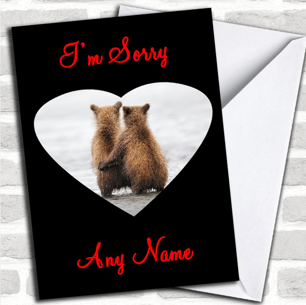 Cuddling Bears Personalized Sorry Card