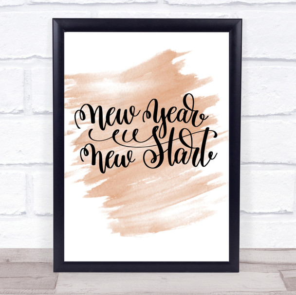 Christmas New Year New Start Quote Print Watercolour Wall Art