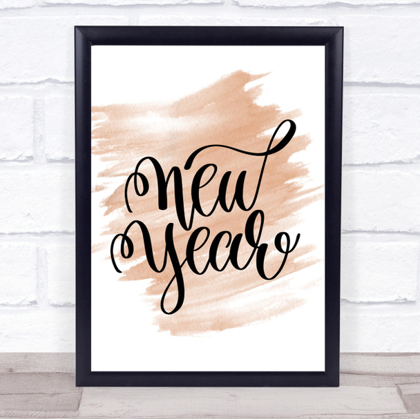 Christmas New Year Quote Print Watercolour Wall Art
