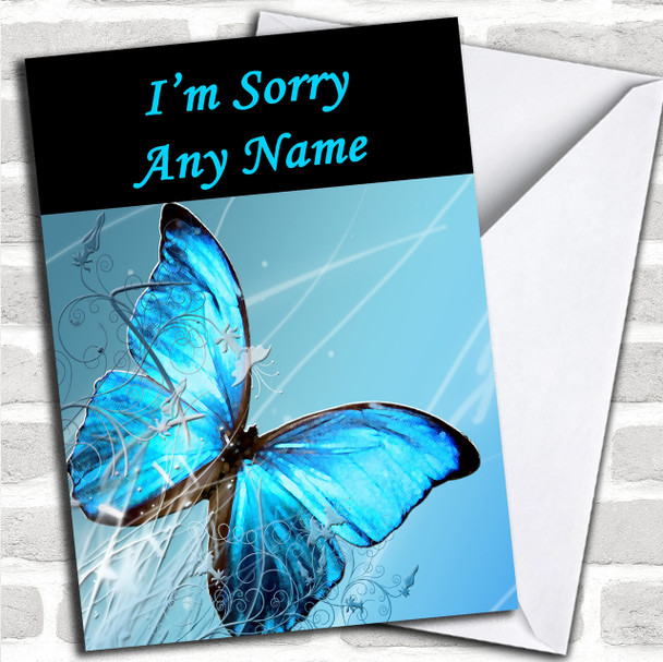 Blue Butterfly Personalized Sorry Card