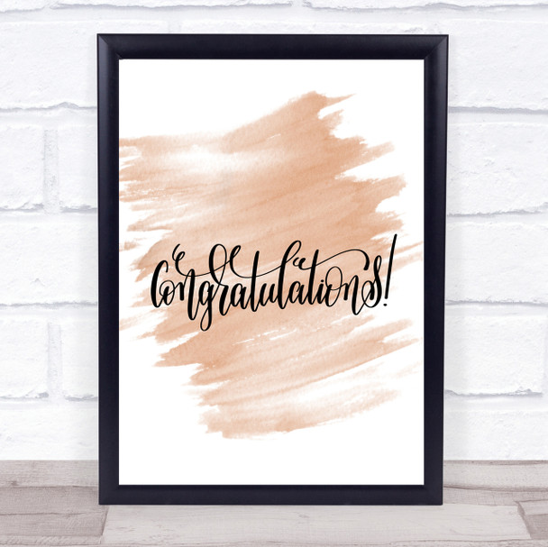 Congratu Quote Print Watercolour Wall Art