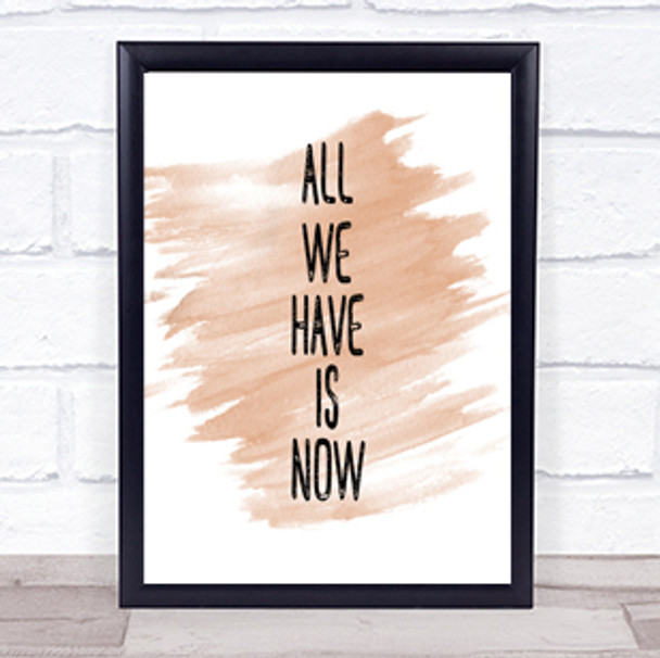 All We Have Is Now Quote Print Watercolour Wall Art