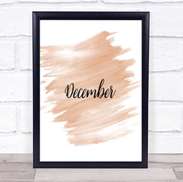 December Quote Print Watercolour Wall Art
