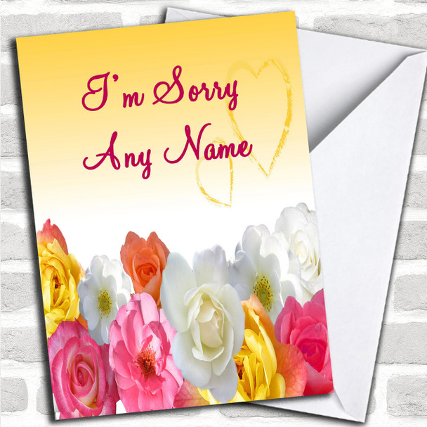 Yellow Flowers Personalized Sorry Card