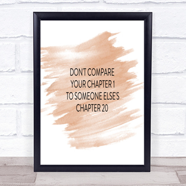 Don't Compare Chapters Quote Print Watercolour Wall Art