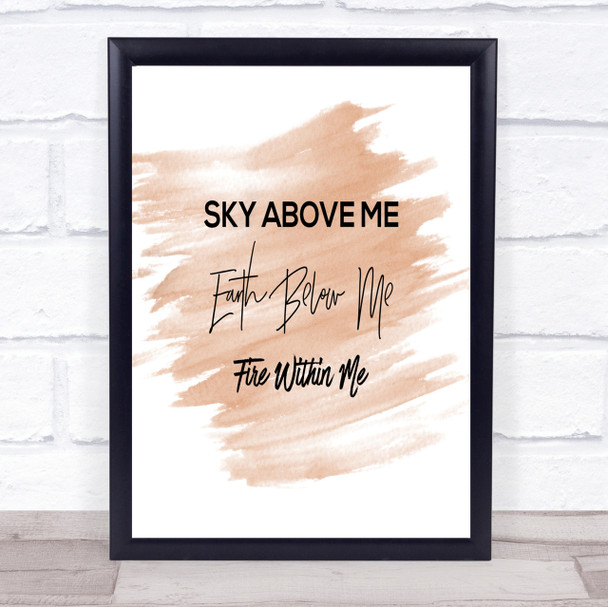 Earth Below Me Quote Print Watercolour Wall Art