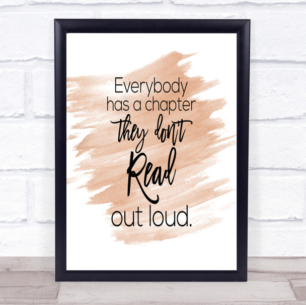 Everybody Has A Chapter Quote Print Watercolour Wall Art