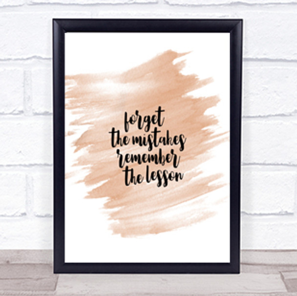 Forget Mistakes Quote Print Watercolour Wall Art