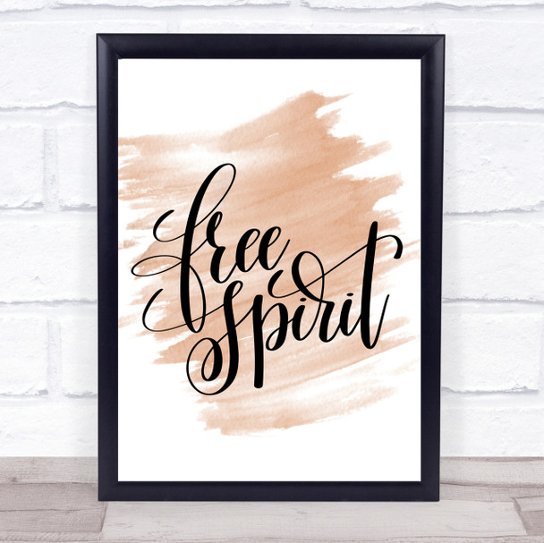 Free Spirit Quote Print Watercolour Wall Art