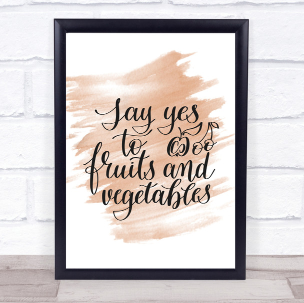 Fruits And Vegetables Quote Print Watercolour Wall Art