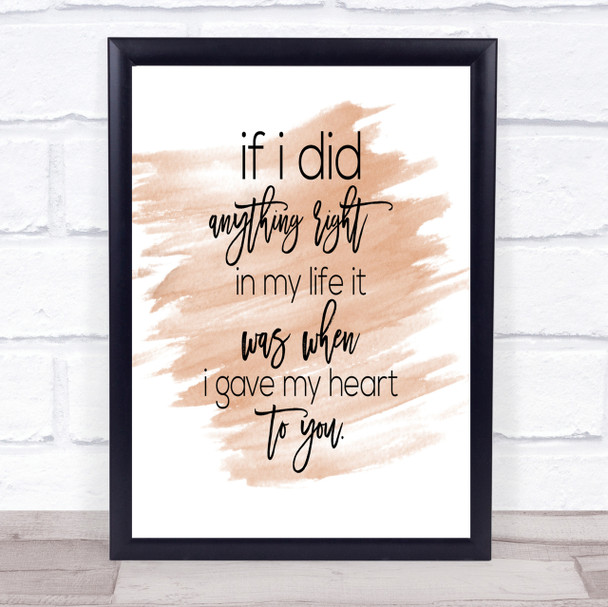 Anything Right Quote Print Watercolour Wall Art