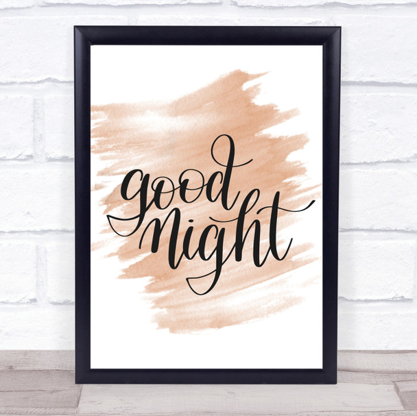 Goodnight Quote Print Watercolour Wall Art