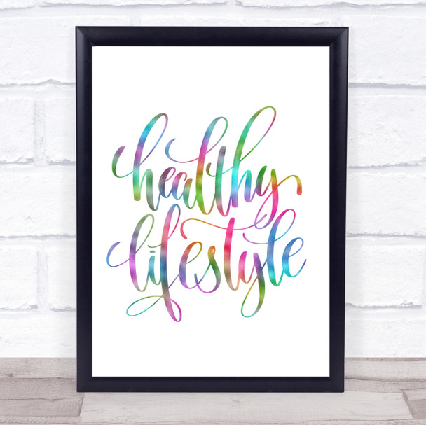 Healthy Lifestyle Rainbow Quote Print