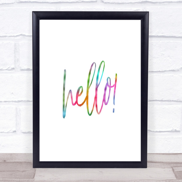 Hello Fancy Rainbow Quote Print