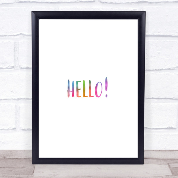 Hello Rainbow Quote Print