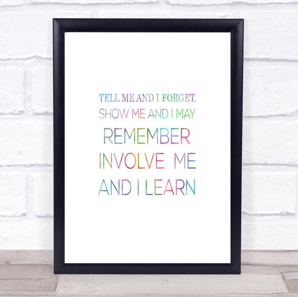 I Learn Rainbow Quote Print