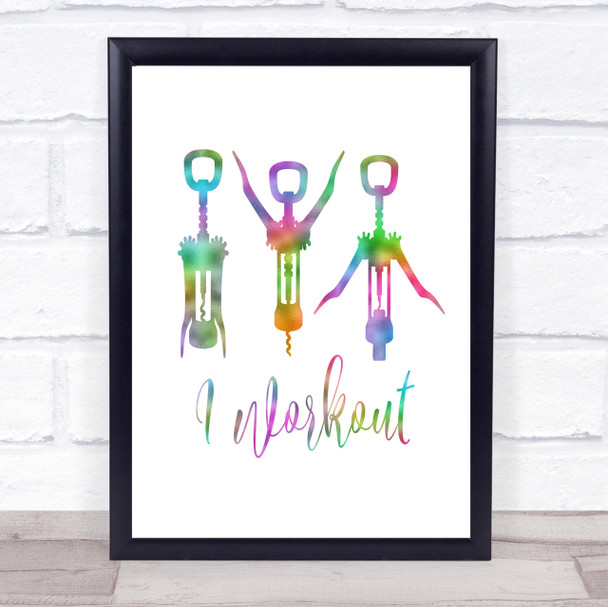 I Workout Rainbow Quote Print