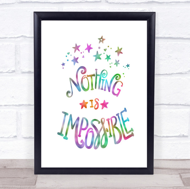 Impossible Unicorn Rainbow Quote Print