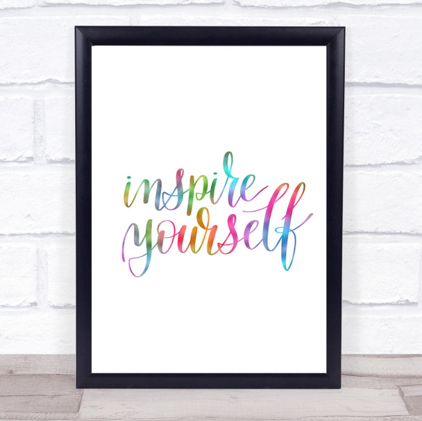 Inspire Yourself Rainbow Quote Print