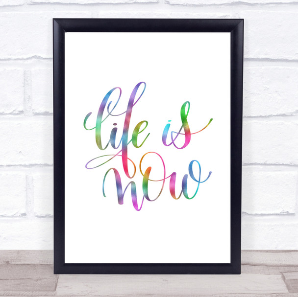 Life Snow Rainbow Quote Print