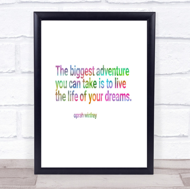 Live The Life Of Your Dreams Rainbow Quote Print