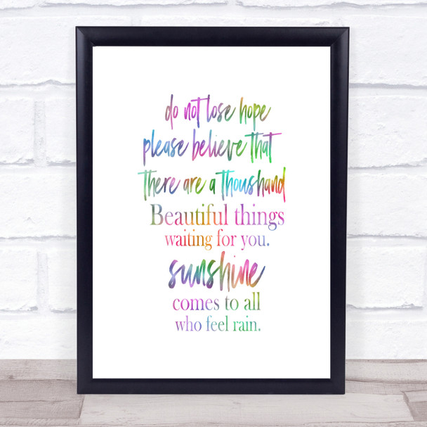 Lose Hope Rainbow Quote Print