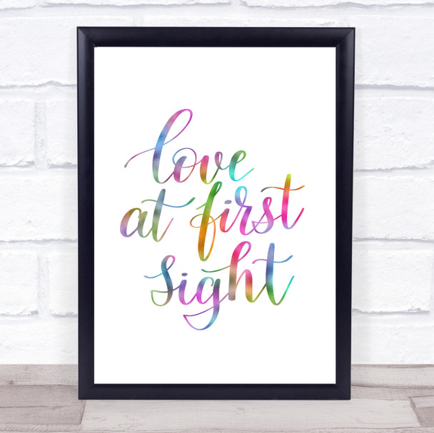 Love At First Sight Rainbow Quote Print